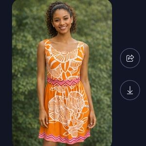 Olian Maternity Dress Size S Orange Floral Sleeveless NEW